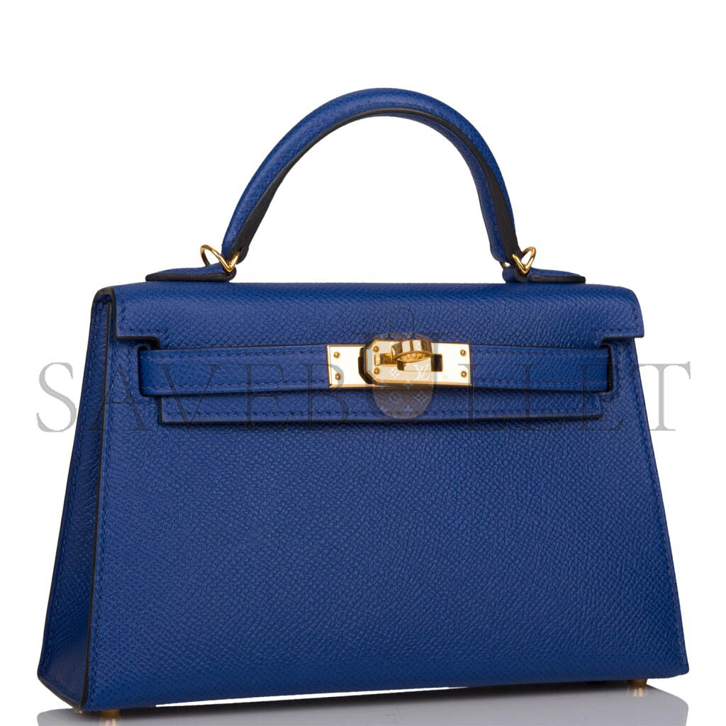 H**mes mini kelly ii epsom electric blue gold hardware (19*12*5.5cm)